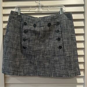 Veronica Beard Maida Navy & White Plaid Button Panel Mini Skirt